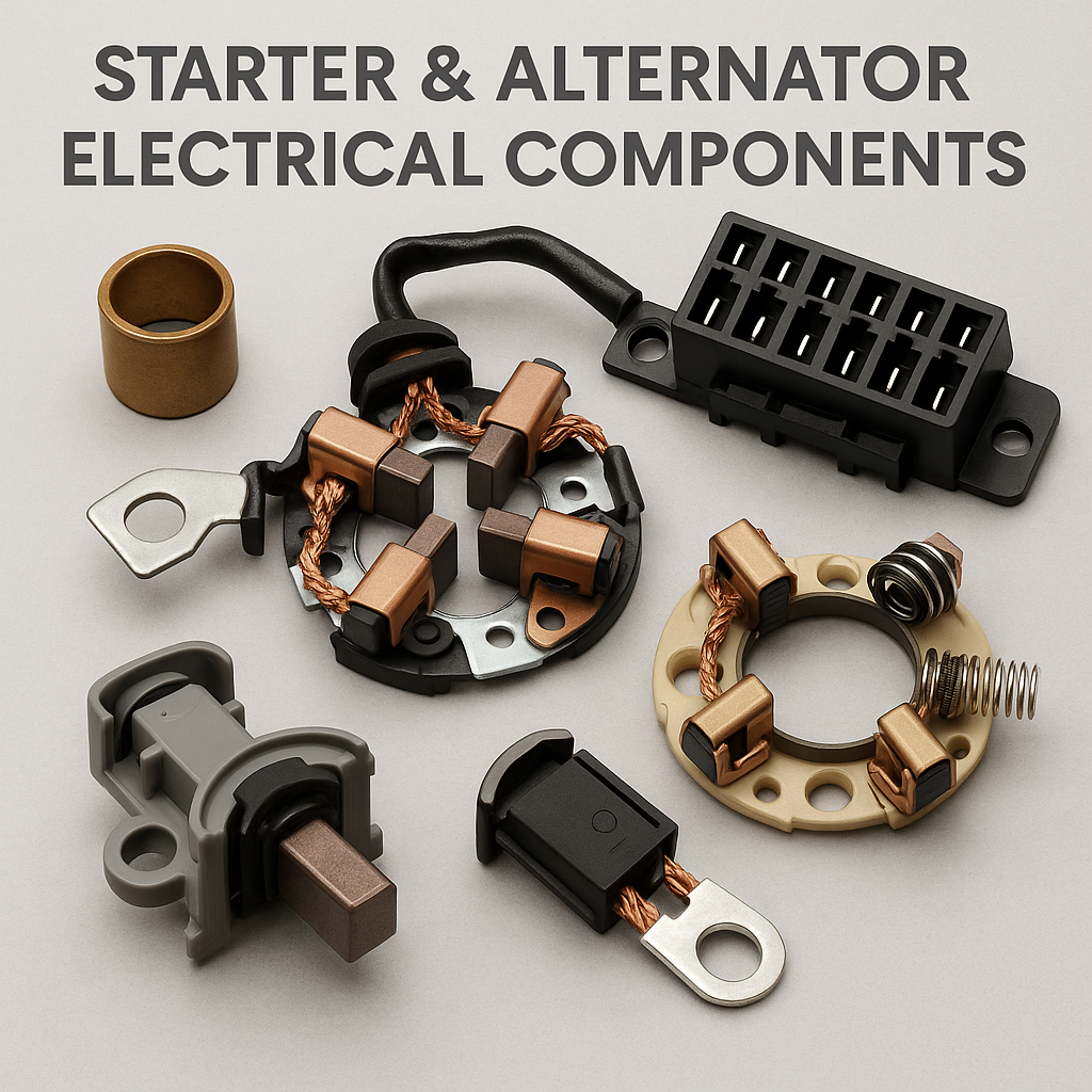Starter and Alternator Electrical Components - Brushes, Holders, Repair Kits